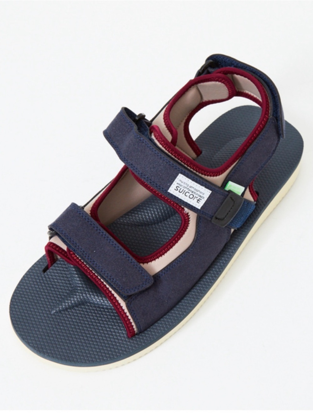 Suicoke Kids Navy and Burgundy Hook-and-Loop Sandals